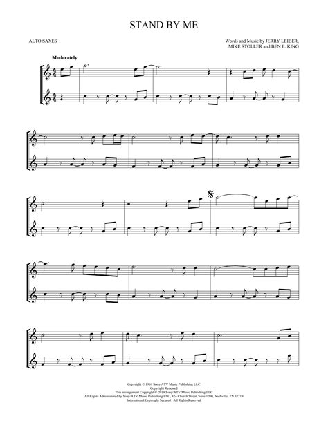 Stand By Me Alto Sax Duet Print Sheet Music Now