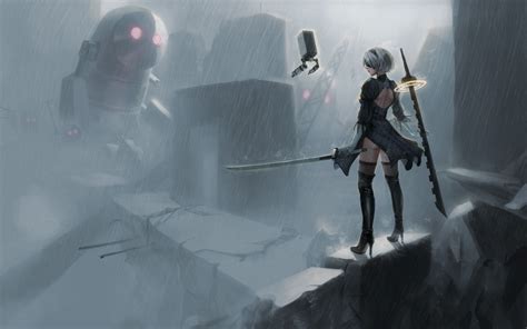 2b Nier Automata Artwork 4k Wallpapers Hd Wallpapers Id 22666 Images