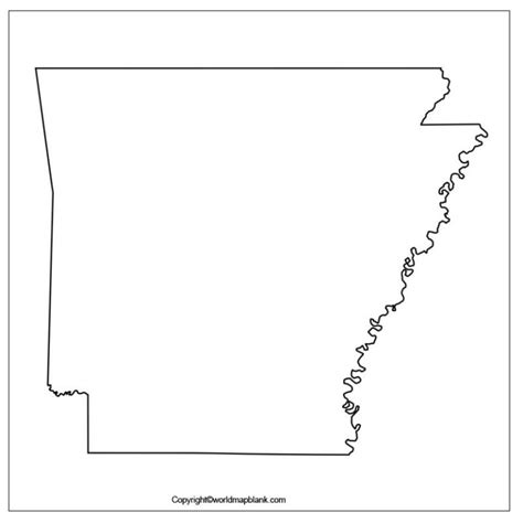 Printable Blank Map Of Arkansas Outline Transparent Map