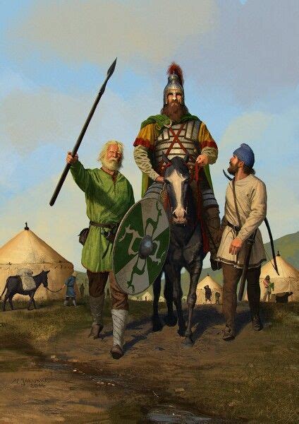 Germanic Warriors Lombard Lord With Retainers Germanic Tribes Early