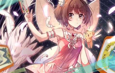 Anime Girl Angel With Wings Sakura Pmc134 Custom Print Fabric Poster