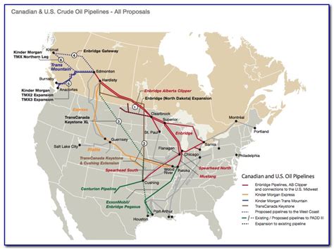 Canadian And Us Oil Pipelines Map Maps Resume Examples A15qrbroeq