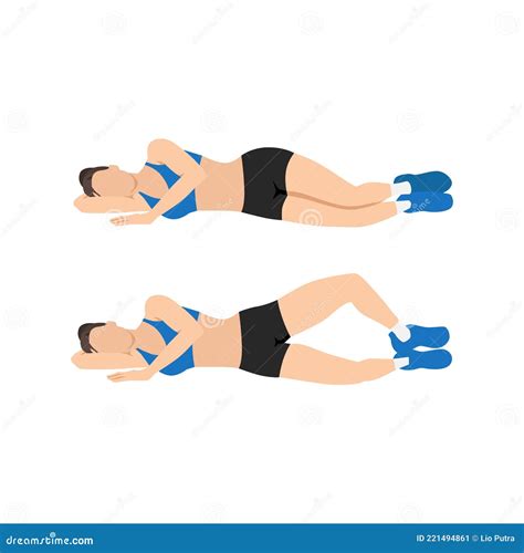 Woman Doing Clamshells Clams Exercise Stock Vector Illustration Of Infographic Instruction