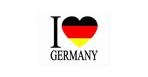 I Love Germany German Flag Heart Postcard