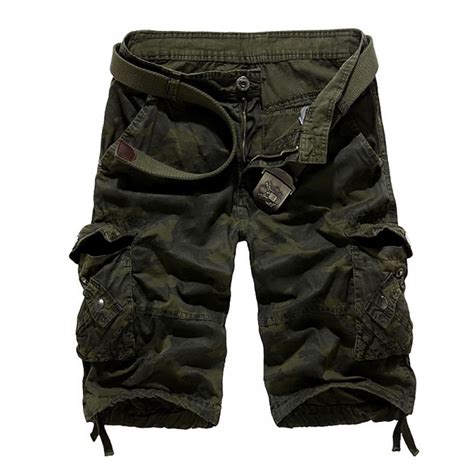 Camouflage Military Cotton Shorts For Men Summer Zipper Fly Relugar