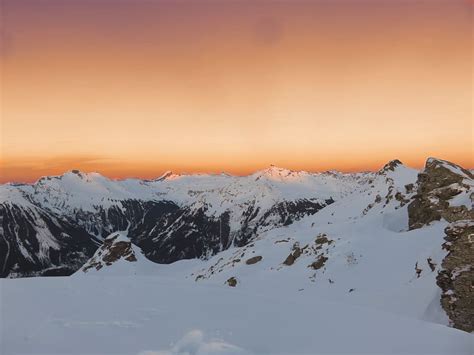Hd Wallpaper Mountain Covered With Snow During Sunset Altitude Cold