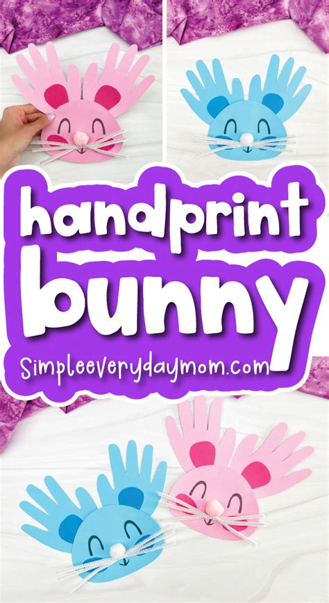 Handprint Bunny Craft For Kids Free Template