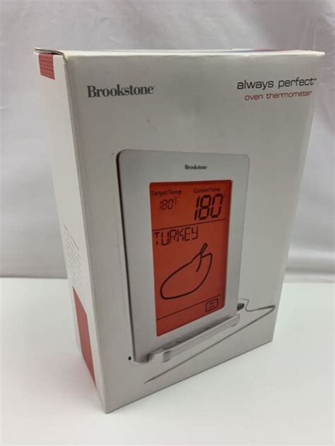 Brookstone Always Oven Thermometer Silver Tone Digital Temperature For