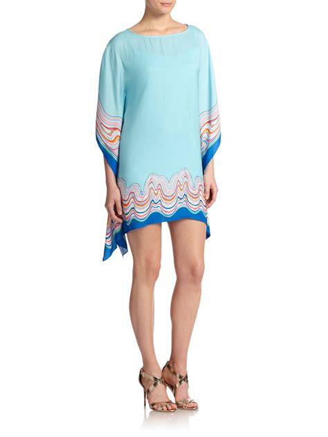 Lilly Pulitzer Linda Marie Silk Caftan Dress In Blue Lyst