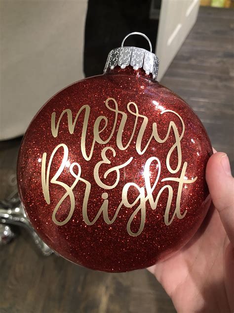 Merry & Bright Ornament | Merry and bright ornament, Christmas bulbs, Cricut creations