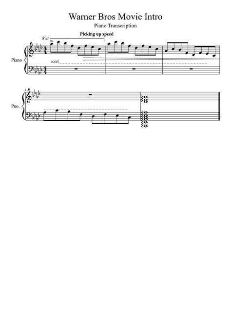 Download and print in pdf or midi free sheet music for disney opening arranged by auznaqua for flute (woodwind duet). Warner Bros Movie Intro - Free Sheet Music | Free Piano Sheet Music | Pinterest | Music, Scores ...