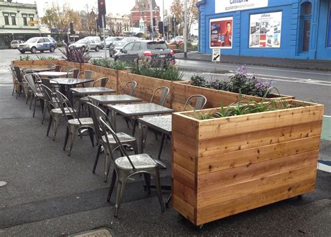 Planters Have False Floor And Roll On Hd Castors Outdoor Restaurant