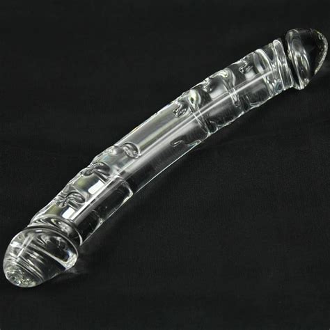 New Free Shipping Huge Pyrex Glass Dildos Double Ended Large Anal Butt Plug Sexy Toys For Women