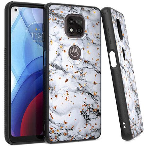 For Motorola Moto G Power Xt2117 2021 Marble Glitter Case Phone Cover