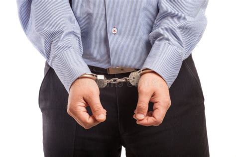Man In Handcuffs Arrested Isolated Stock Photo Image Of Male