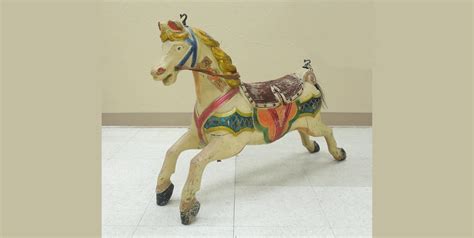 At Auction Painted And Carved Wood Carousel Horse Figure
