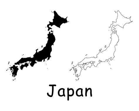 Map Of Japan Japanese Map Black And White Detailed Solid Outline