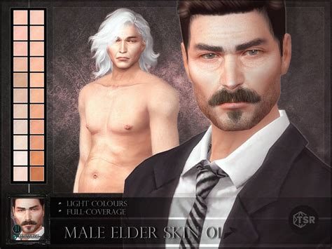 Remussirions Male Elder Skin 01 Light Colours The Sims 4 Skin