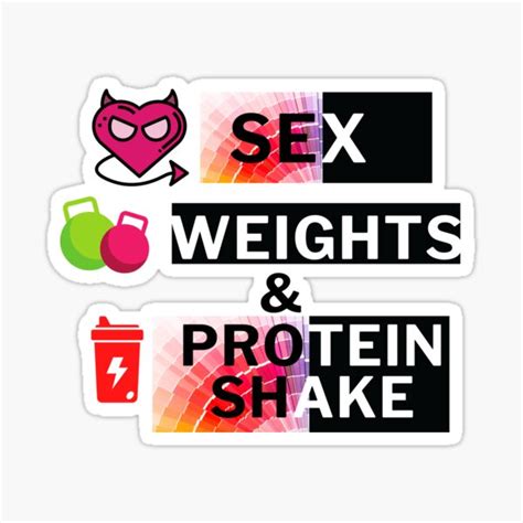 sex weights and protein shake sticker for sale by tropium designs redbubble