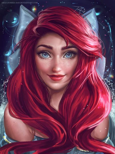 A Woman With Long Red Hair And Blue Eyes Is Shown In This Digital
