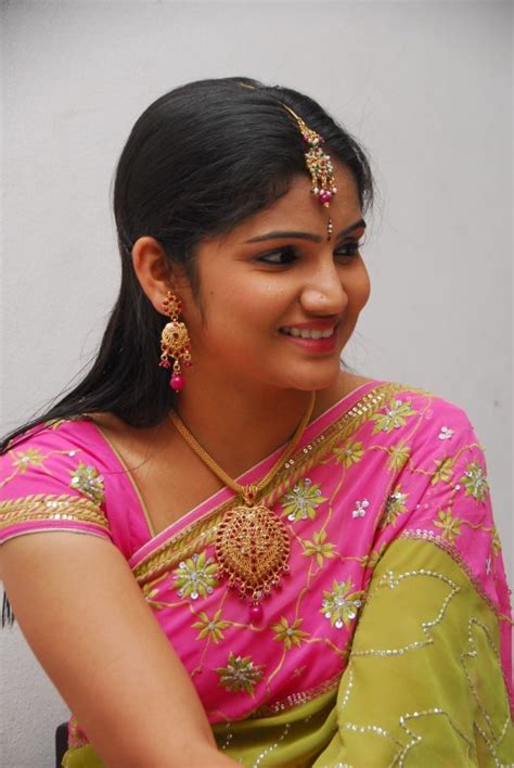 Actresses Hasini Portfolio Stills In Pink Saree For Telugu Movie