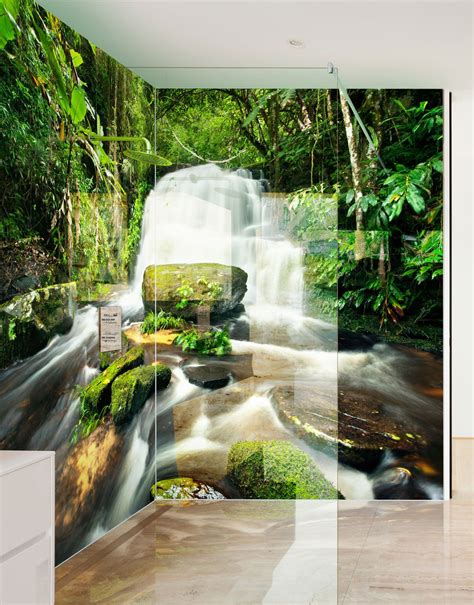 Waterfalls On A River Printed Shower Panels Shower Panels Bathroom