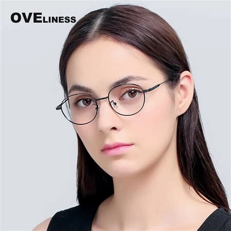 metal eyeglasses frames women optical retro vintage glasses frame round clear lens reading