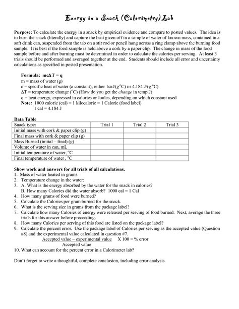 When a hot object is placed in the calorimeter, heat energy is transferred from the object to the water and the water heats up. 18 Best Images of For Specific Heat Worksheet Physics - Energy Phase Change Diagram, Specific ...