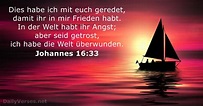 Johannes 16:33 - Bibelvers - DailyVerses.net