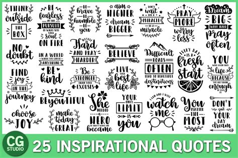 Inspirational quotes SVG Bundle | Photoshop Graphics ~ Creative Market