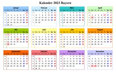 Kalender 2023 Bayern Zum Ausdrucken