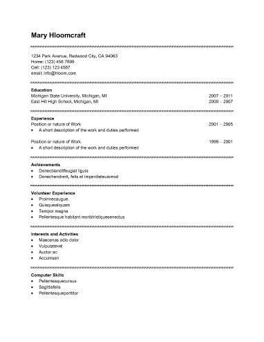 The brendon resume template, a simple resume format in word is yet another choice worthy of it also includes a template for a cover letter. Basic | Simple resume template, Basic resume, Basic resume ...