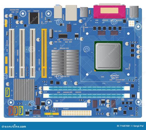 Computer Motherboard Stock Illustration Illustration Of Design 71687081