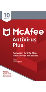 It serves to protect you from and remove threats of trojans, rootkits, malware, and more. McAfee AntiVirus Plus 2020 | 10 Devices | 1 Year | PC/Mac/Android/Smartphones | Download Code ...