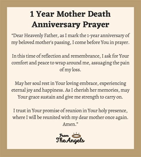 1 Year Mothers Death Anniversary 6 Prayers For Gods Blessings