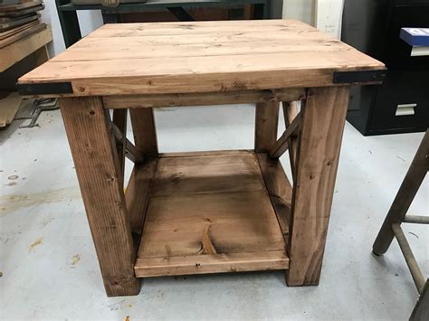 We built the cutest diy modern rustic end table for around $80 including the legs! We Are Grown Ups Now! : DIY: Rustic X End Table
