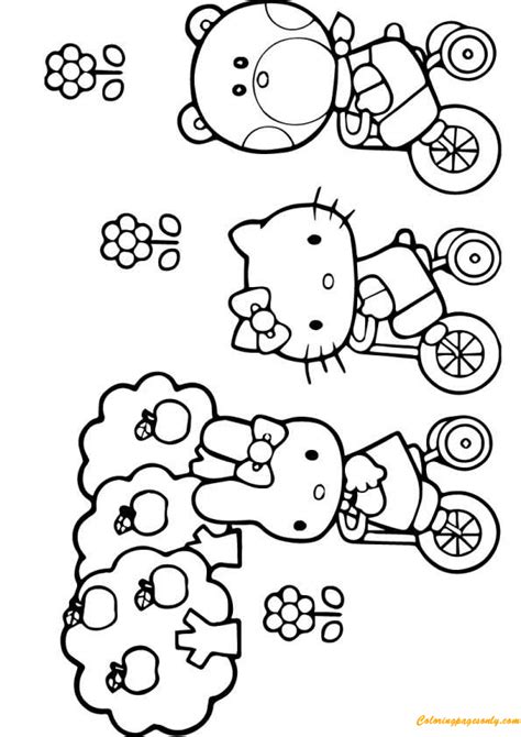 Best Friends Hello Kitty Coloring Page