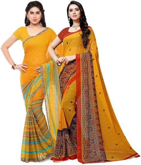 Buy Anand Sarees Universal Georgette Daily Wear Saree With Blouse At 69
