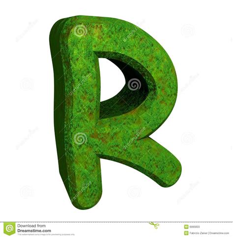 3d letter R in green grass stock illustration. Illustration of concept - 6995833
