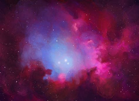 Pink Nebula Digital File Download Digital Painting Space Etsy Pink