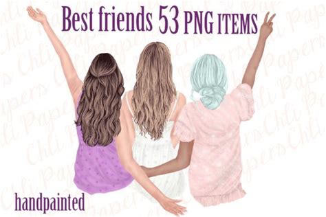 Best Friends Besties Clipart Graphic By Chilipapers · Creative Fabrica Friends Clipart Clip