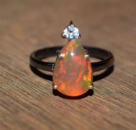 Ethiopian Fire Opal Ring In 925 Sterling Silver At Rs 4000 ओपल रिंग