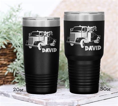 Personalized Tow Truck Travel Cup Truck Driver Tumbler Cup Etsy