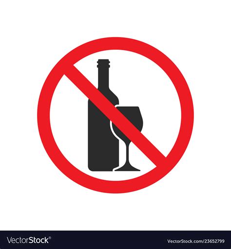 No Alcohol Icon Sign Symbol Royalty Free Vector Image