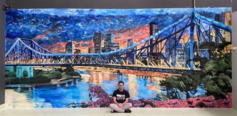 Me And My First Ever Mural The Story Bridge And Brisbane Skyline Done