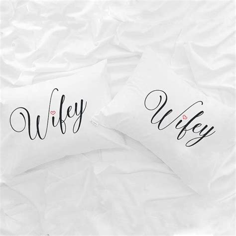 Wifey And Wifey Lesbian Couple Pillowcases Mrs And Mrs Ts Etsy Lesbian Wedding Ts