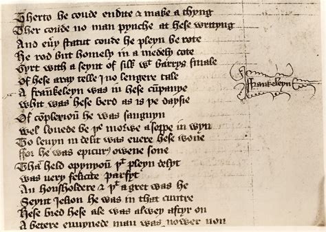 Chaucer Prologue To The Canterbury Tales Text Texte Préféré