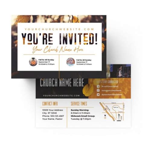 Church Standard Invite Cards Fall Youre Invited Prochurch