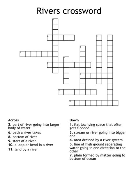 Rivers Crossword Wordmint