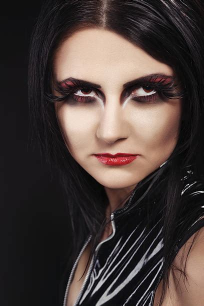 Scary Evil Woman With Black Eyes For Halloween Concept Stock Photos